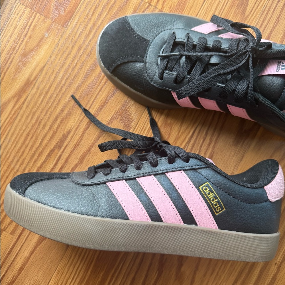 Adidas Black and Pink Casual Shoes